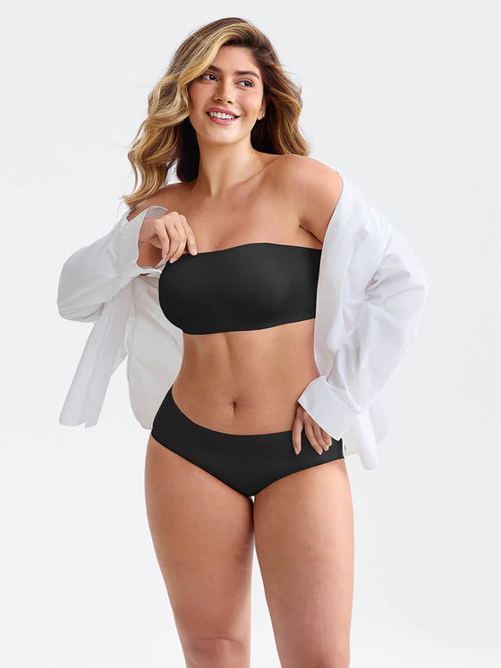 Wholesale Strapless Anti Slip Bandeau Bra Fixed Molded Cups FeelSoft Fabric Nipple Coverage