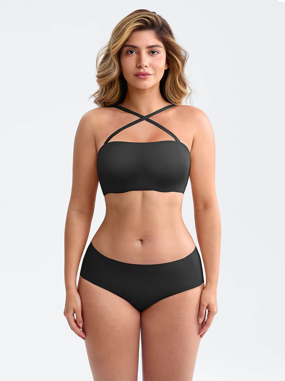 Wholesale Strapless Anti Slip Bandeau Bra Fixed Molded Cups FeelSoft Fabric Nipple Coverage