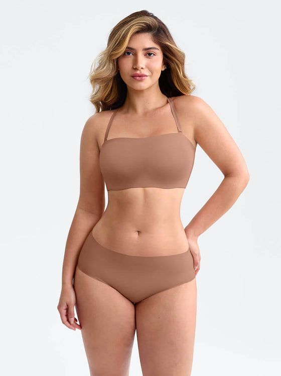 Wholesale Strapless Anti Slip Bandeau Bra Fixed Molded Cups FeelSoft Fabric Nipple Coverage