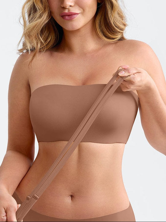 Wholesale Strapless Anti Slip Bandeau Bra Fixed Molded Cups FeelSoft Fabric Nipple Coverage