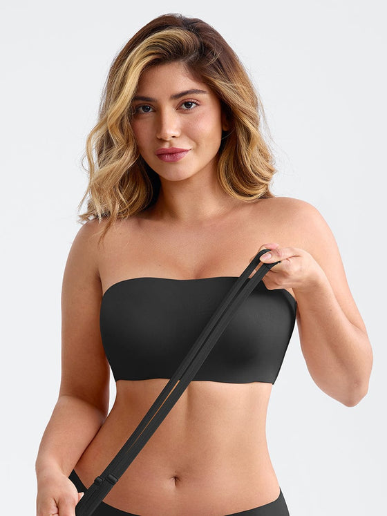 Wholesale Strapless Anti Slip Bandeau Bra Fixed Molded Cups FeelSoft Fabric Nipple Coverage