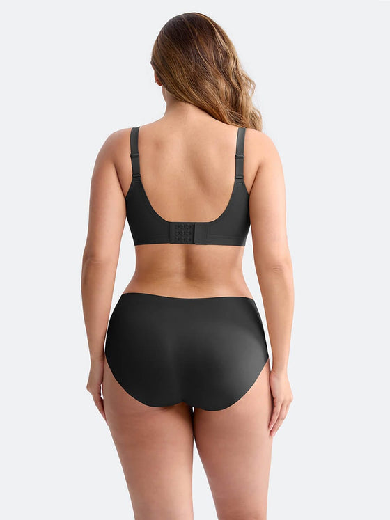 Wholesale Wireless Seamless Plunge Bra W Jelly Strip Support Wide Side Panel Half Fixed Cups
