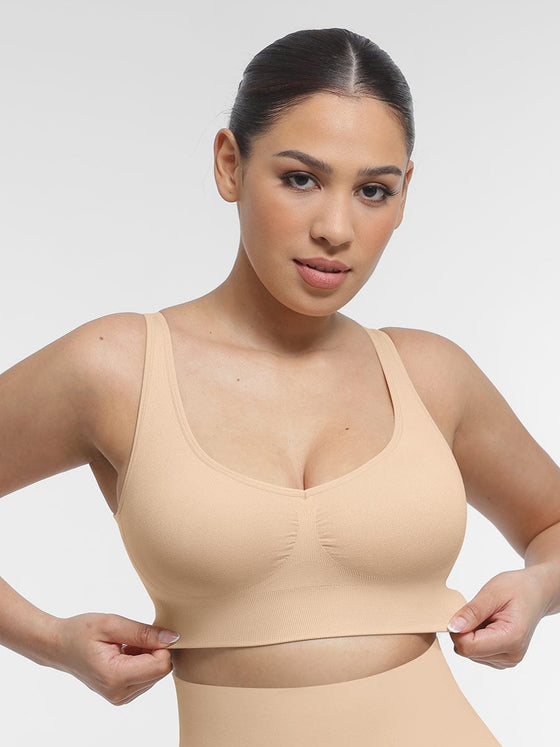 Wholesale Seamless Breast Support Back Fat Reduction Inner Bra With Removable cups
