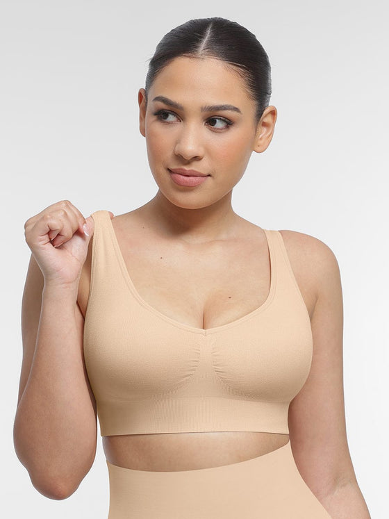 Wholesale Seamless Breast Support Back Fat Reduction Inner Bra With Removable cups
