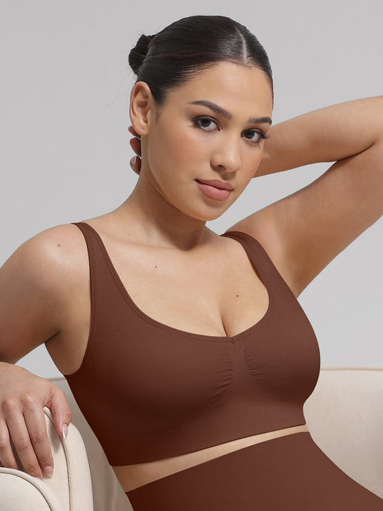 Wholesale Seamless Breast Support Back Fat Reduction Inner Bra With Removable cups