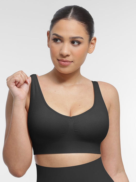 Wholesale Seamless Breast Support Back Fat Reduction Inner Bra With Removable cups