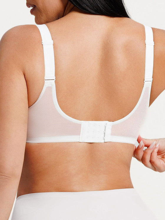 Wholesale Minimizing Bra Full Coverage Unlined Lace Mesh Side Support Underwire Smooth Back