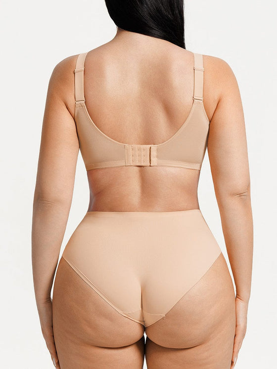 Wholesale Minimizing Bra Full Coverage Unlined Lace Mesh Side Support Underwire Smooth Back