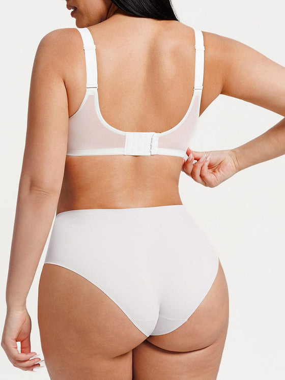 Wholesale Minimizing Bra Full Coverage Unlined Lace Mesh Side Support Underwire Smooth Back