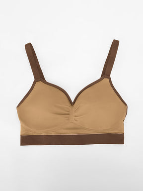 Wholesale Seamless Leopard Print Bust Support Bra with Adjustable Straps