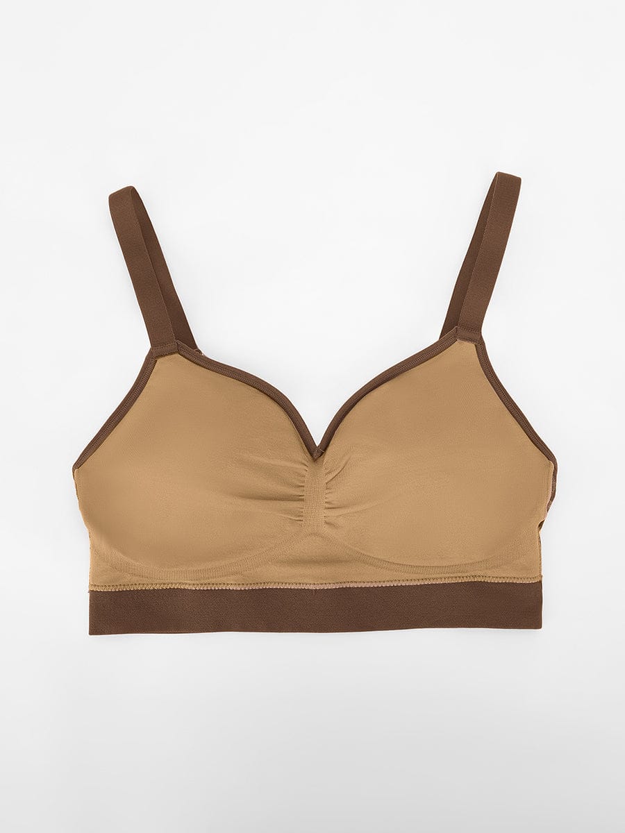 Wholesale Seamless Leopard Print Bust Support Bra with Adjustable Straps