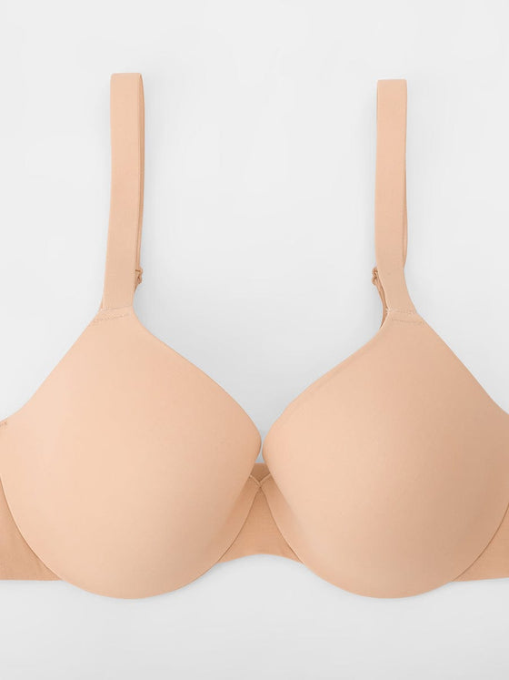 Wholesale Seamless Underwire T Shirt Push Up Demi Bra with Adjustable Shoulder Strap