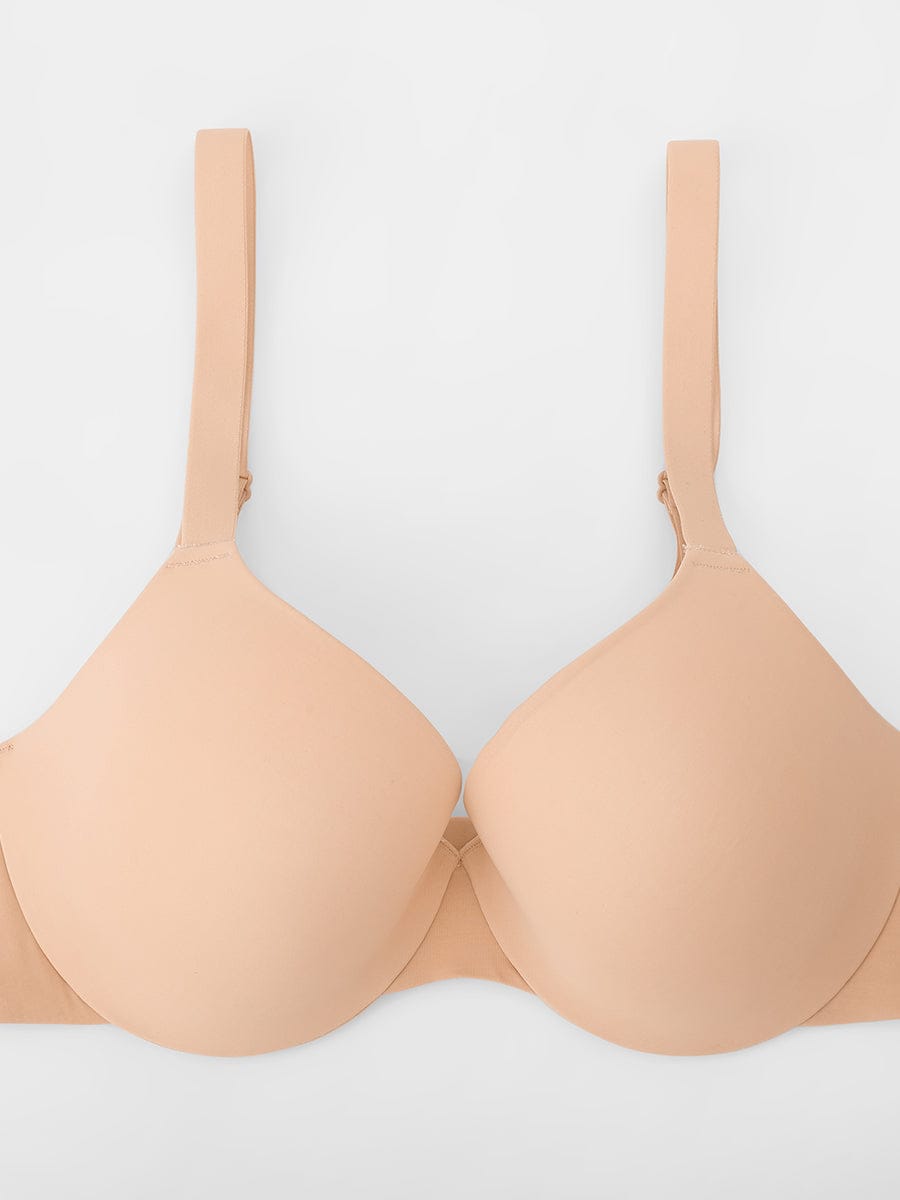 Wholesale Seamless Underwire T Shirt Push Up Demi Bra with Adjustable Shoulder Strap