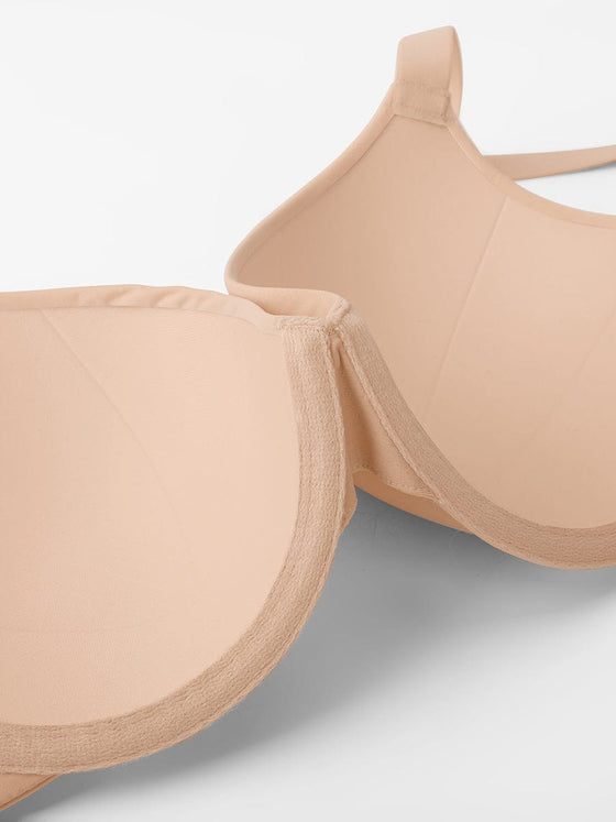 Wholesale Seamless Underwire T Shirt Push Up Demi Bra with Adjustable Shoulder Strap