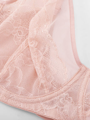Wholesale Minimizing Bra Full Coverage Unlined Lace Mesh Side Support Underwire Smooth Back