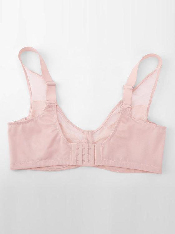Wholesale Minimizing Bra Full Coverage Unlined Lace Mesh Side Support Underwire Smooth Back