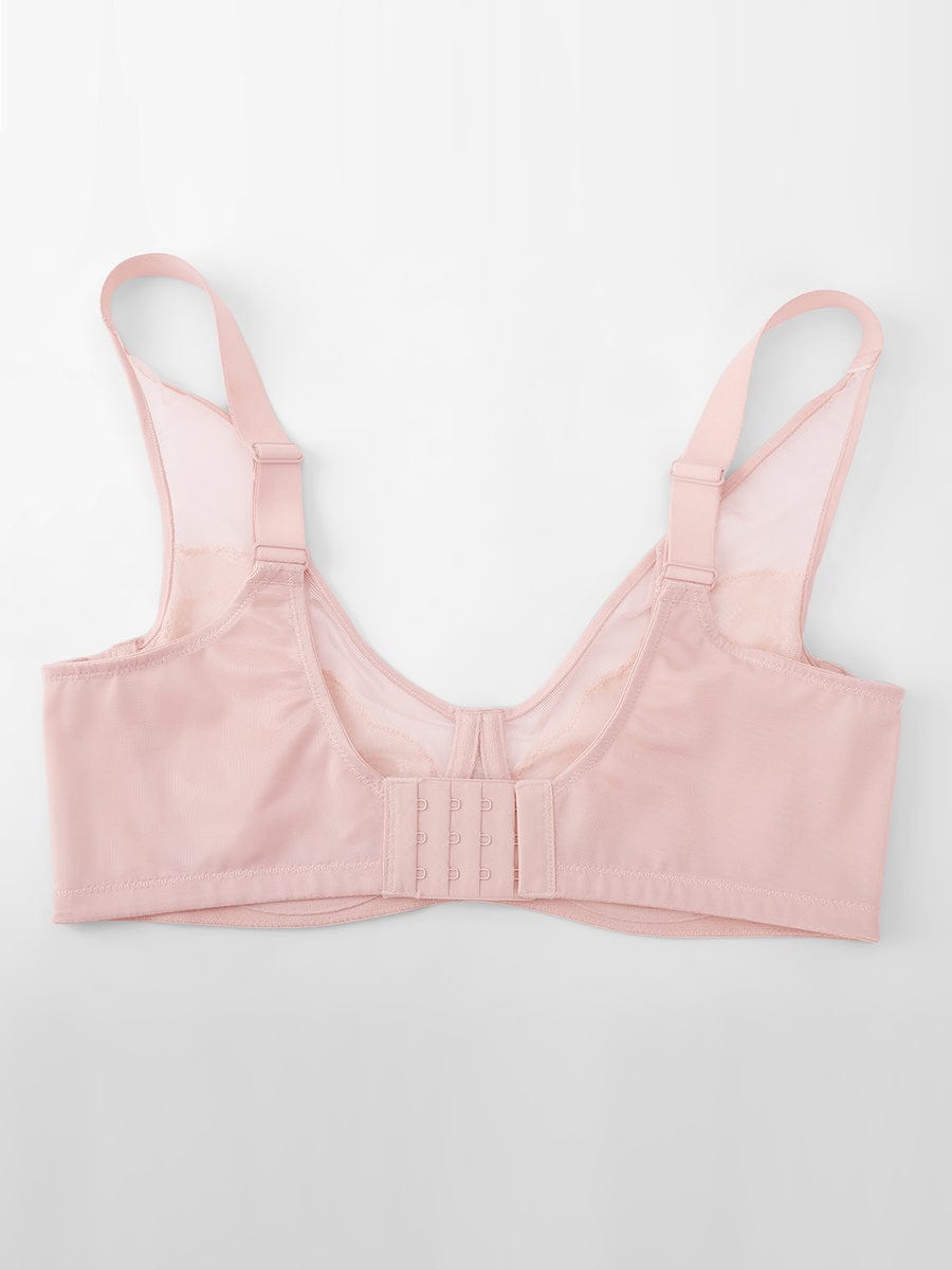 Wholesale Minimizing Bra Full Coverage Unlined Lace Mesh Side Support Underwire Smooth Back