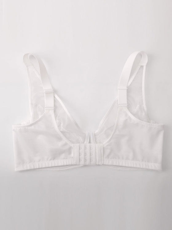 Wholesale Minimizing Bra Full Coverage Unlined Lace Mesh Side Support Underwire Smooth Back