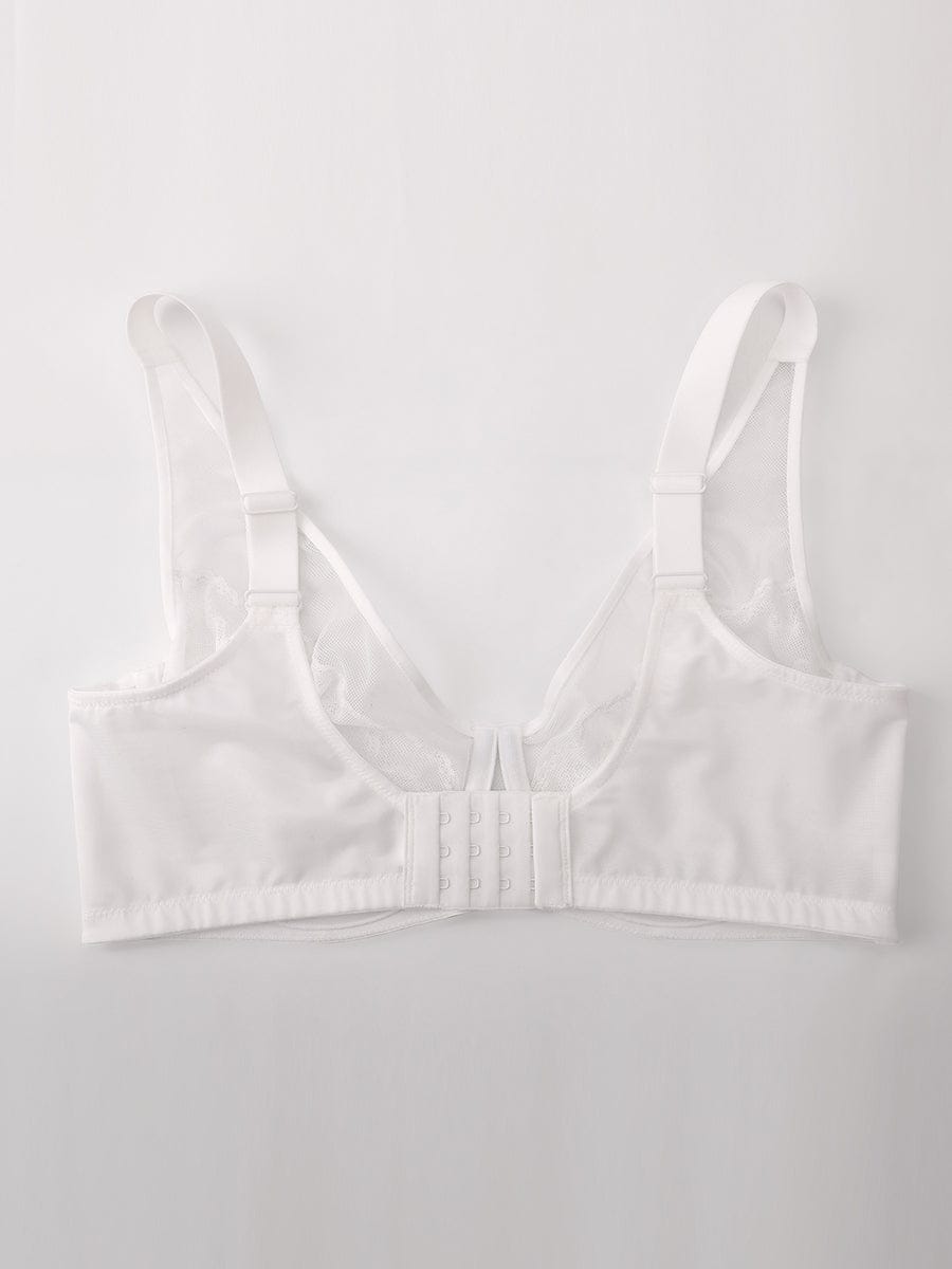 Wholesale Minimizing Bra Full Coverage Unlined Lace Mesh Side Support Underwire Smooth Back