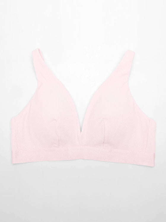 Wholesale Deep V Neck Rib Modal All Day Wear Bralette with Removable Pads
