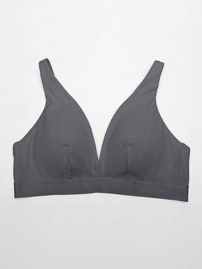 Wholesale Deep V Neck Rib Modal All Day Wear Bralette with Removable Pads