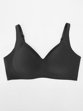 Wholesale Wireless Seamless Plunge Bra W Jelly Strip Support Wide Side Panel Half Fixed Cups