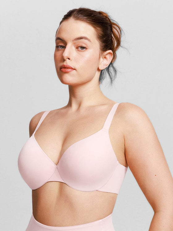 Wholesale Seamless Underwire T Shirt Push Up Demi Bra with Adjustable Shoulder Strap