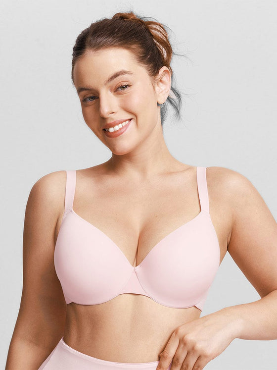 Wholesale Seamless Underwire T Shirt Push Up Demi Bra with Adjustable Shoulder Strap