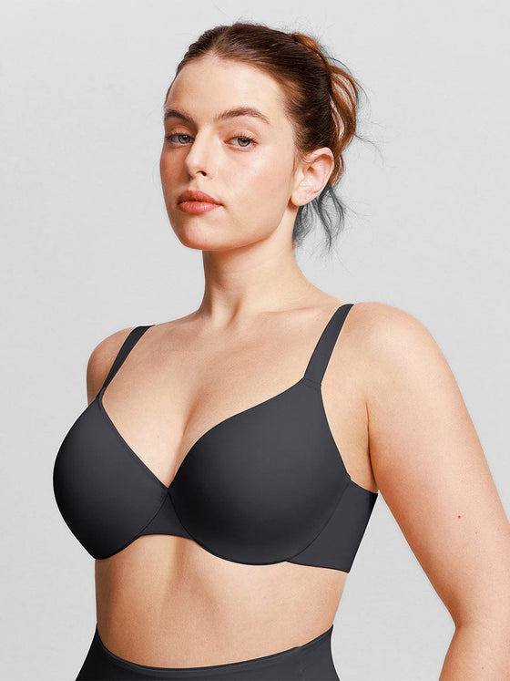 Wholesale Seamless Underwire T Shirt Push Up Demi Bra with Adjustable Shoulder Strap