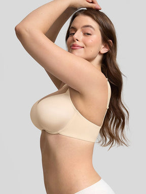 Wholesale Comfortable Invisible Memory Foam Lightly Lined Demi T Shirt Bra High Support Underwire Bra