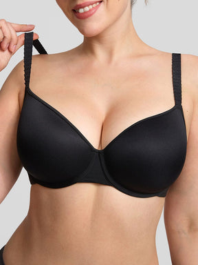Wholesale Comfortable Invisible Memory Foam Lightly Lined Demi T Shirt Bra High Support Underwire Bra