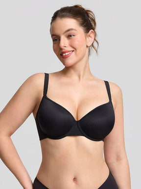 Wholesale Comfortable Invisible Memory Foam Lightly Lined Demi T Shirt Bra High Support Underwire Bra