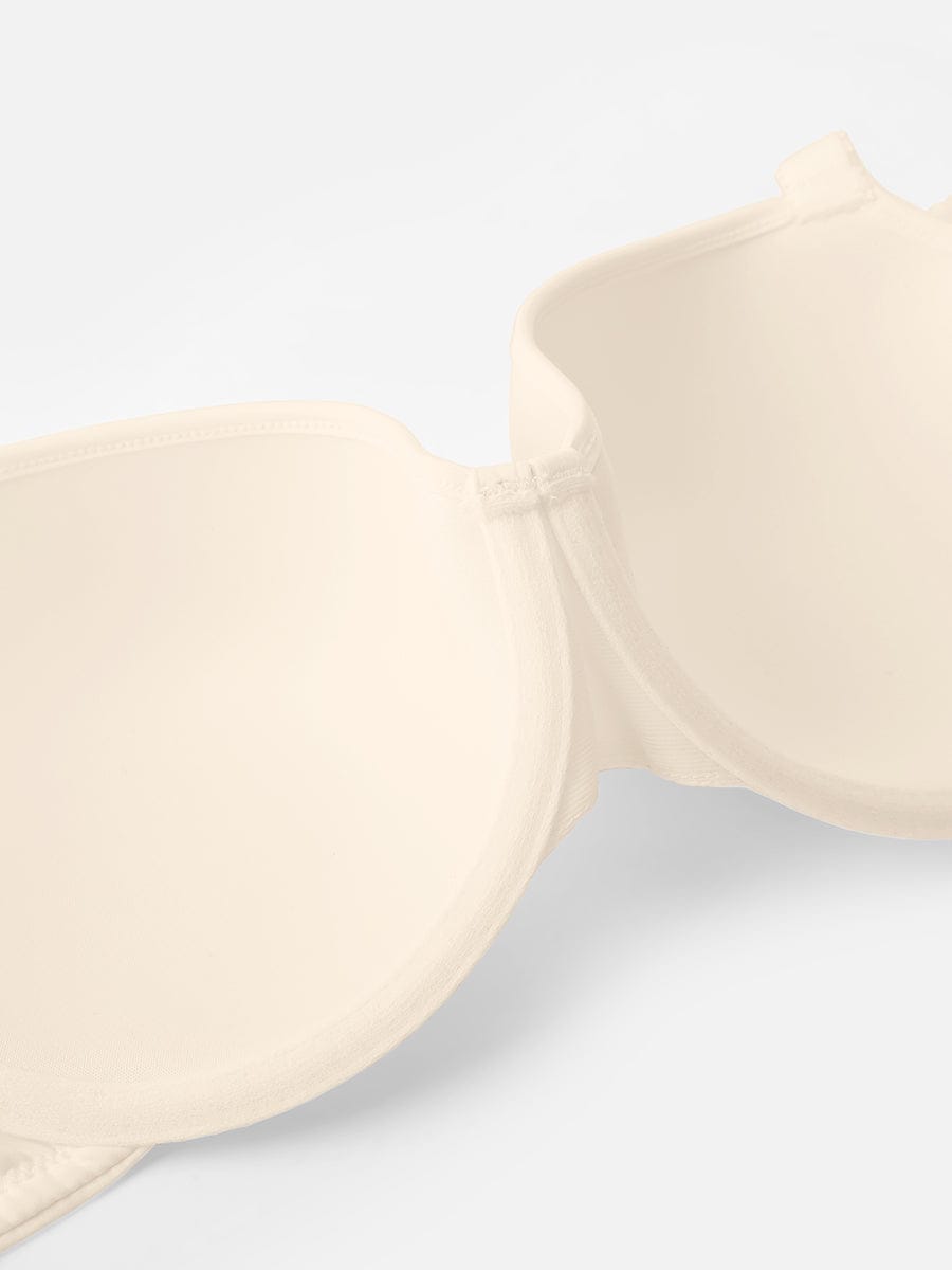 Wholesale Comfortable Invisible Memory Foam Lightly Lined Demi T Shirt Bra High Support Underwire Bra