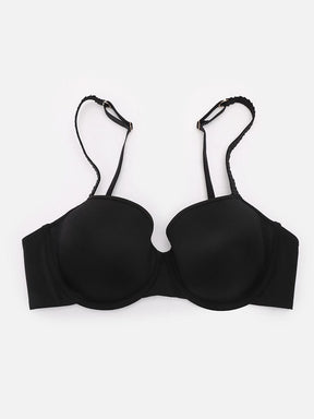 Wholesale Comfortable Invisible Memory Foam Lightly Lined Demi T Shirt Bra High Support Underwire Bra