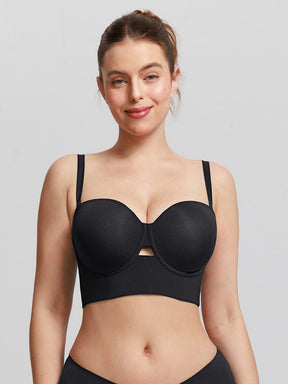 Wholesale Strapless Half Cup Underwire Bra Wide Back Strong Support Everyday Wear