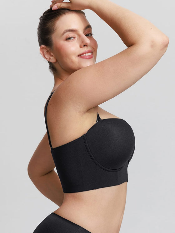 Wholesale Strapless Half Cup Underwire Bra Wide Back Strong Support Everyday Wear