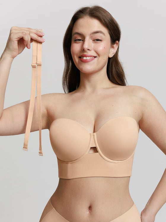 Wholesale Strapless Half Cup Underwire Bra Wide Back Strong Support Everyday Wear