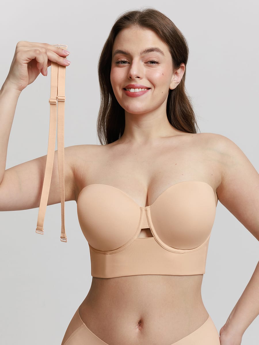 Wholesale Strapless Half Cup Underwire Bra Wide Back Strong Support Everyday Wear