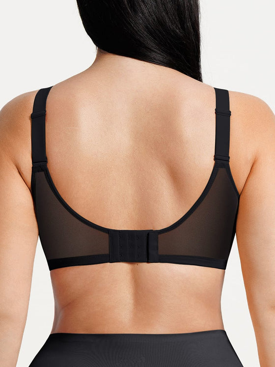 Wholesale Minimizing Bra Full Coverage Unlined Lace Mesh Side Support Underwire Smooth Back