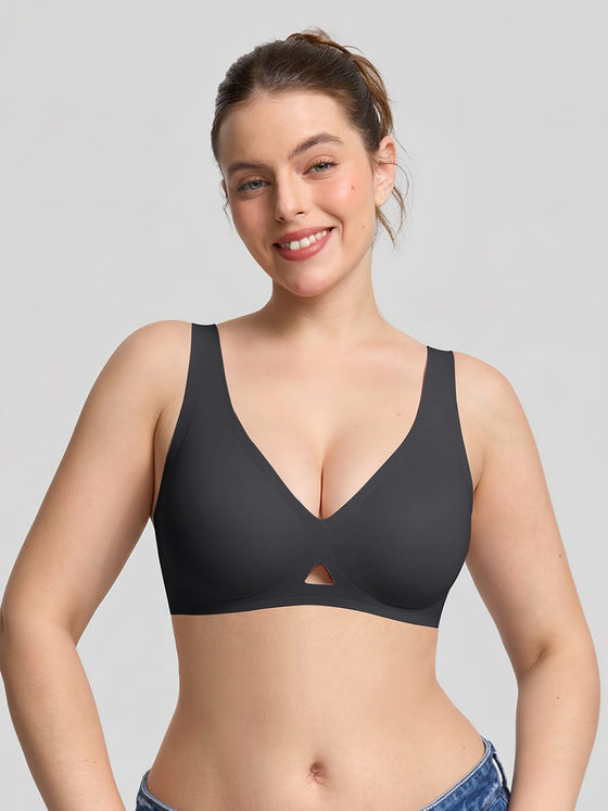 Wholesale Cut Out Wireless Bra Seamless Jelly Support Everyday T Shirt Bra for Big Chest