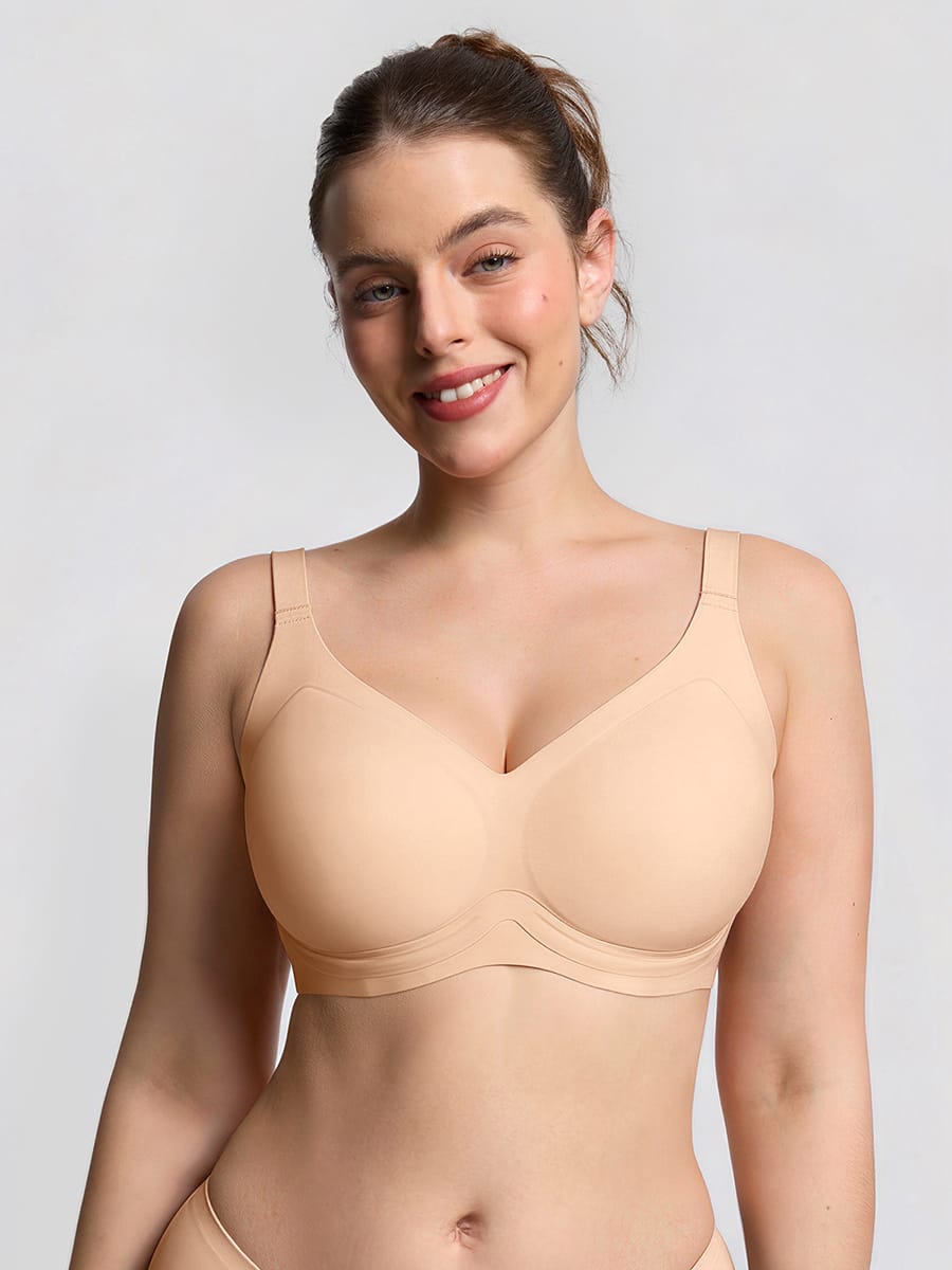 Wholesale Jelly Support Wireless Seamless Everyday T Shirt Bra for Large Breasts