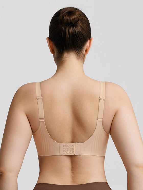 Wholesale Jelly Gel Fish Tail Support Wireless Full Coverage Bonded T Shirt Bra with Wide Straps
