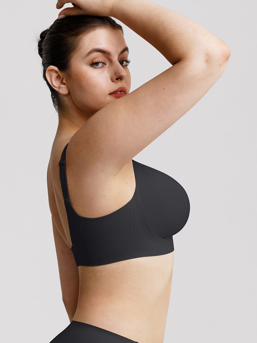 Wholesale Jelly Gel Fish Tail Support Wireless Full Coverage Bonded T Shirt Bra with Wide Straps