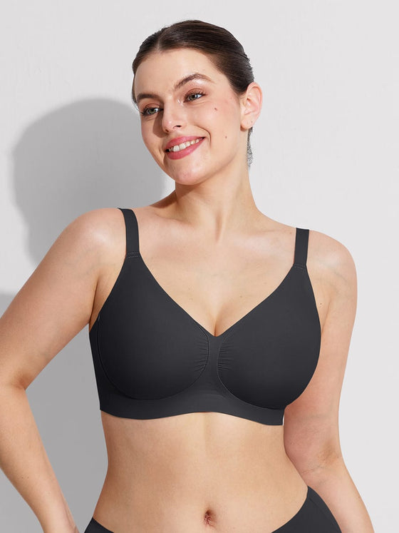 Wholesale Jelly Gel Fish Tail Support Wireless Full Coverage Bonded T Shirt Bra with Wide Straps