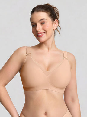Wholesale Mesh Neckline Full Coverage Bra Seamless Jelly Support Wireless Bra