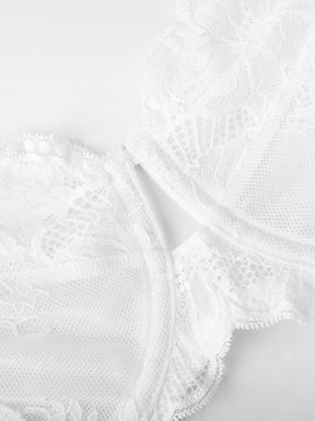 Wholesale Unlined Underwire  Sheer Floral Mesh Lace Bra SPU