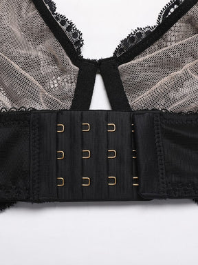 Wholesale Unlined Underwire  Sheer Floral Mesh Lace Bra SPU