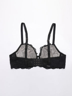 Wholesale Unlined Underwire  Sheer Floral Mesh Lace Bra SPU