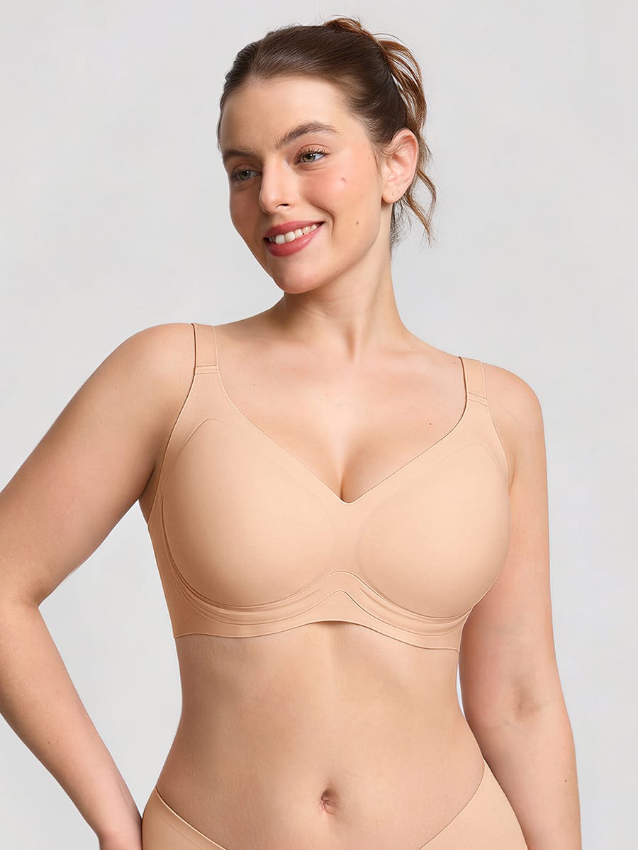 Wholesale Jelly Support Wireless Seamless Everyday T Shirt Bra for Large Breasts SPU