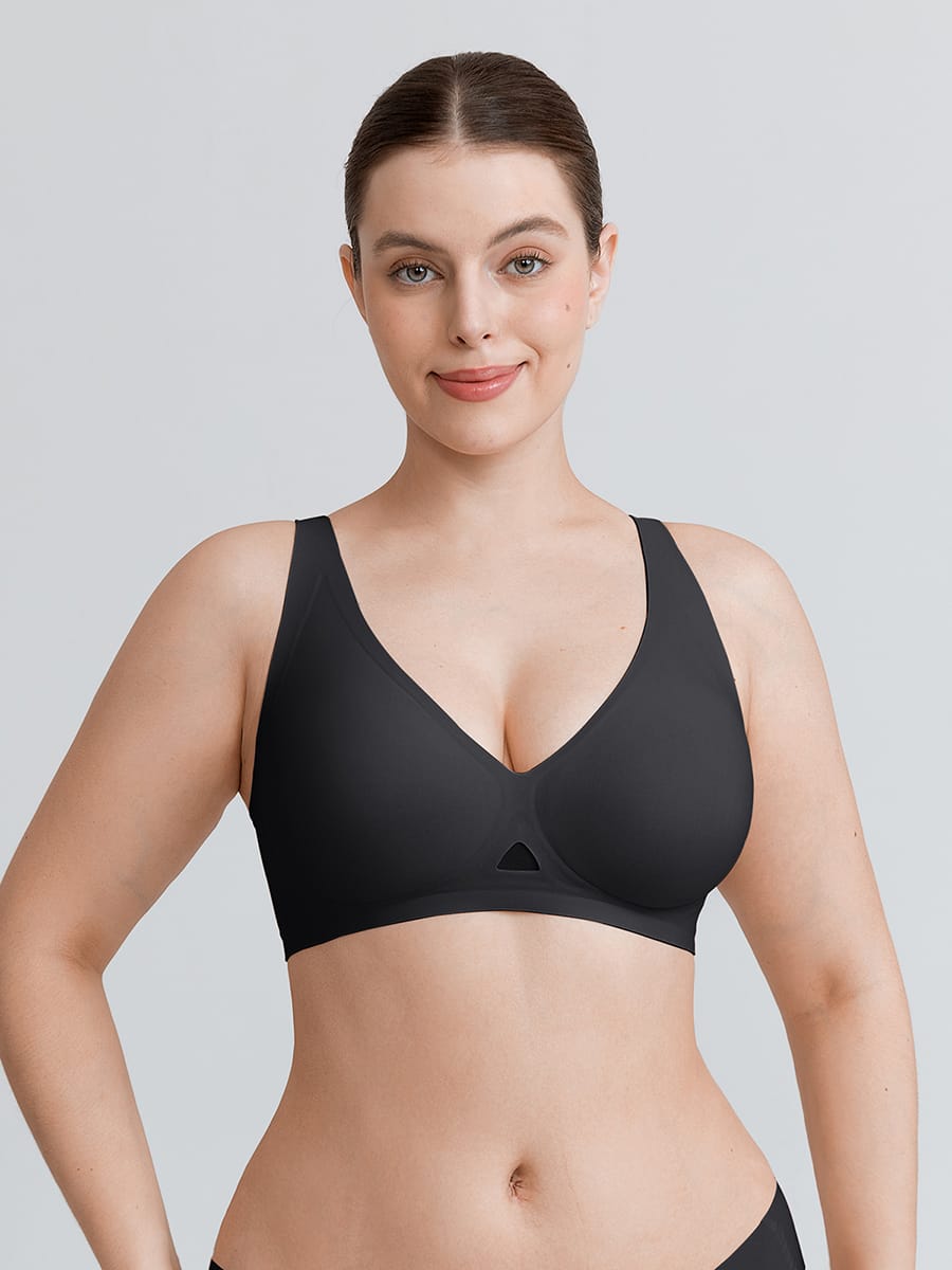 Wholesale Cut Out Wireless Bra Seamless Jelly Support Everyday T Shirt Bra for Big Chest SPU